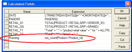 Report Running Count Calc Field Commented